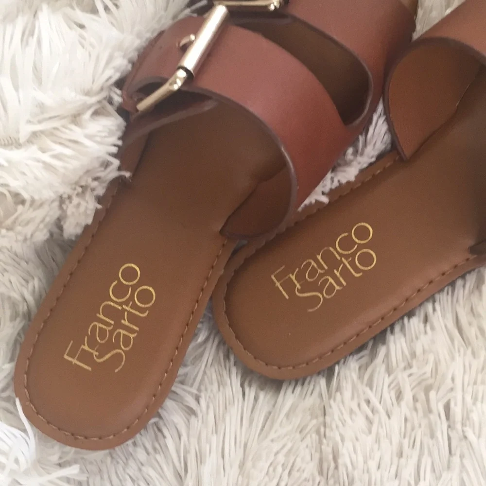 Franco Sarto Brown Slide Sandals - Picture 5 of 5